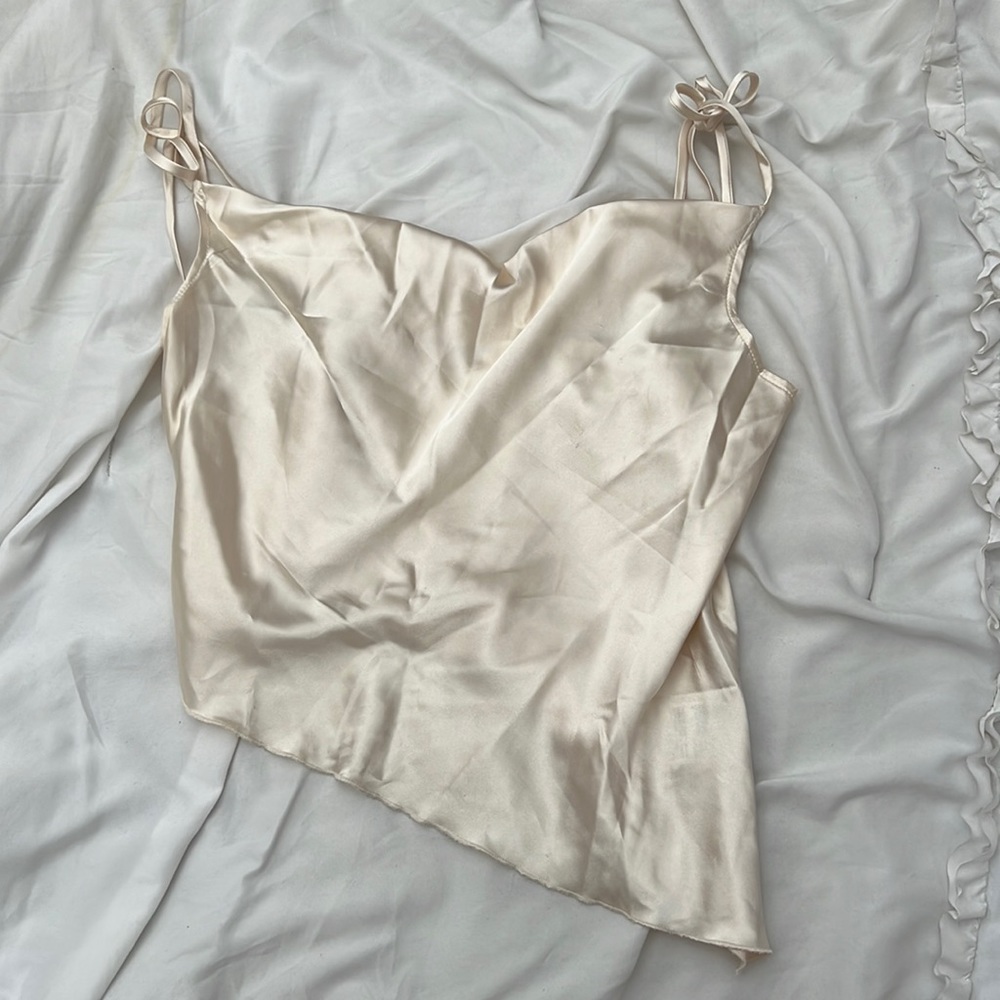 Cream satin top